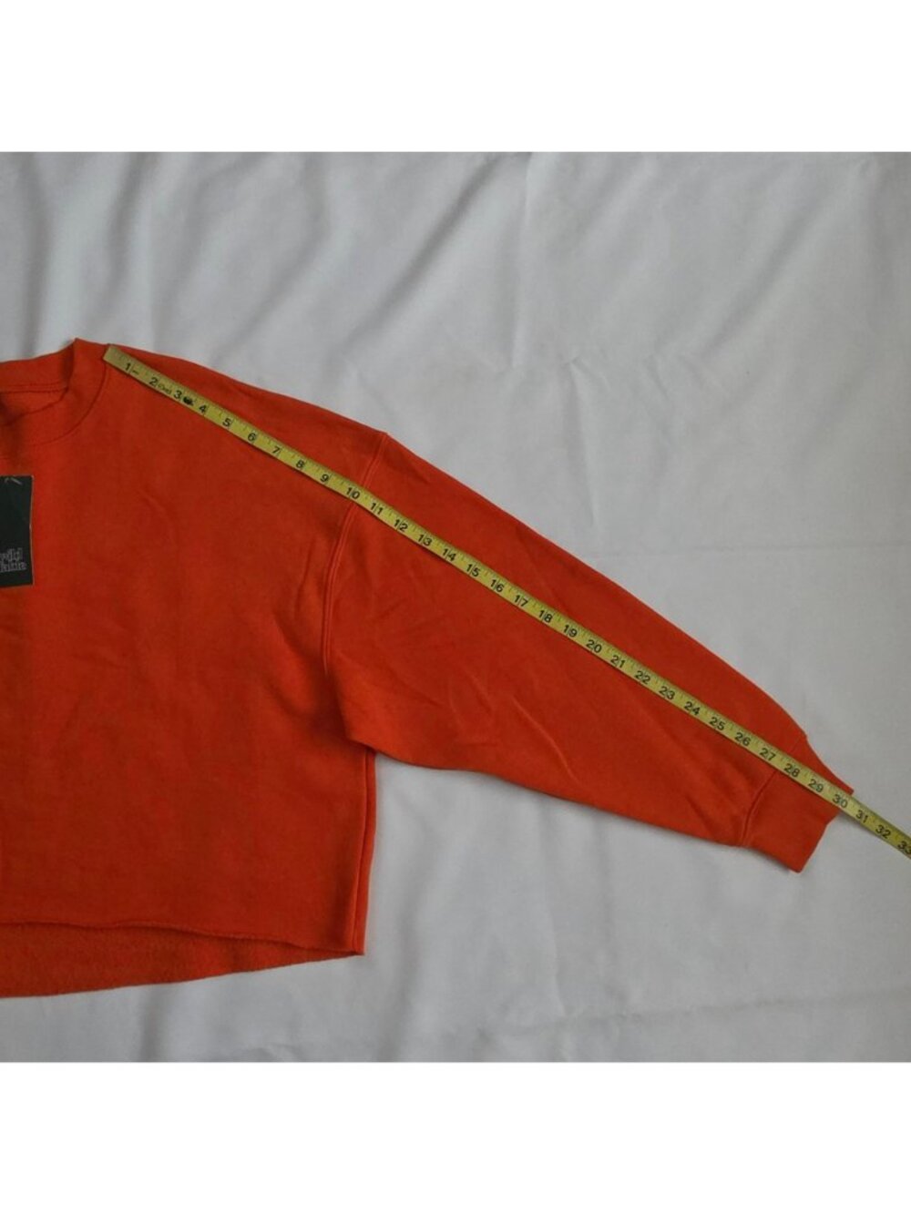 Wild Fable Red Long Sleeve Cropped Raw Edge Hem Pullover Sweatshirt Size XL - Picture 7 of 10